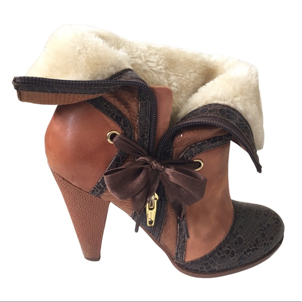 POETIC LICENSE Most Wanted Brown Bootie w/Fur